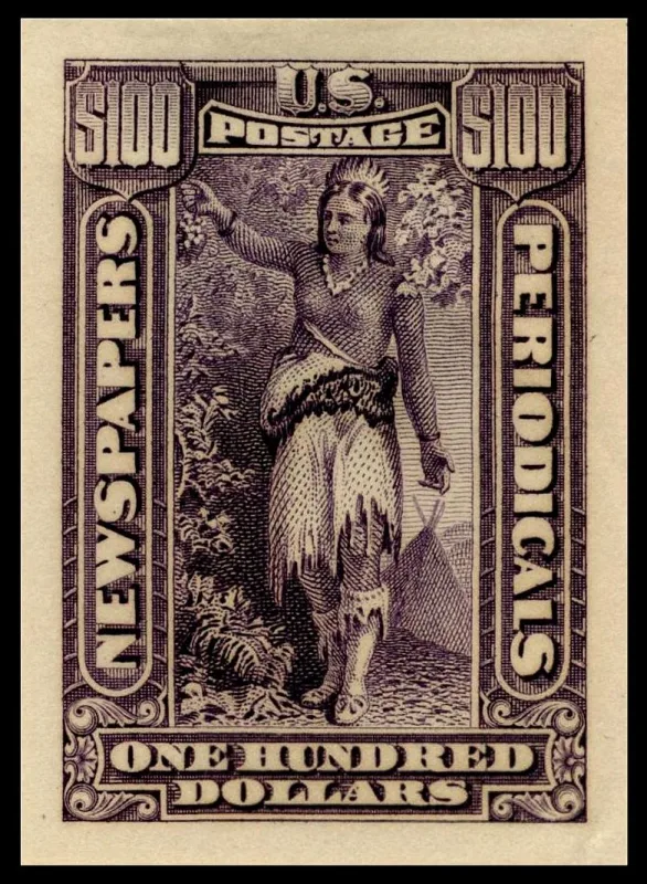 United States 1915 $100 Newspapers periodicals stamp, photographed by a collector