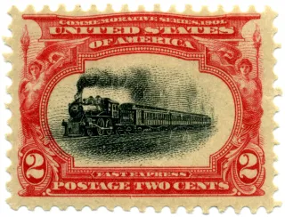Another photo of the United States 1901 2c Fast Express stamp