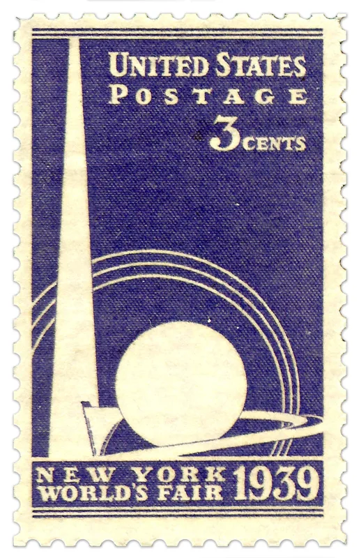 United States 1939 3 cents 1939 New York World's Fair 3c stamp, photographed by a collector
