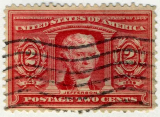 Another photo of the United States 1904 2c Louisiana Purchase Expo stamp
