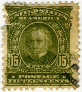 United States 1902 15c Clay stamp, photographed by a collector