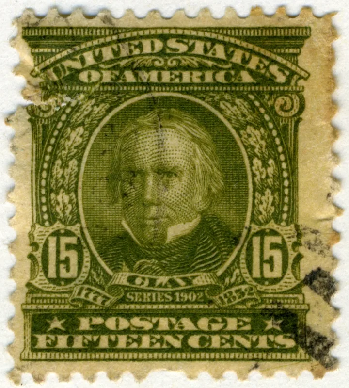 United States 1902 15c Clay stamp, photographed by a collector