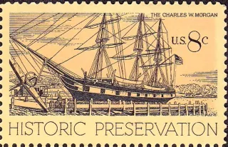 Another photo of the United States 1971 8c CW Morgan Ship stamp