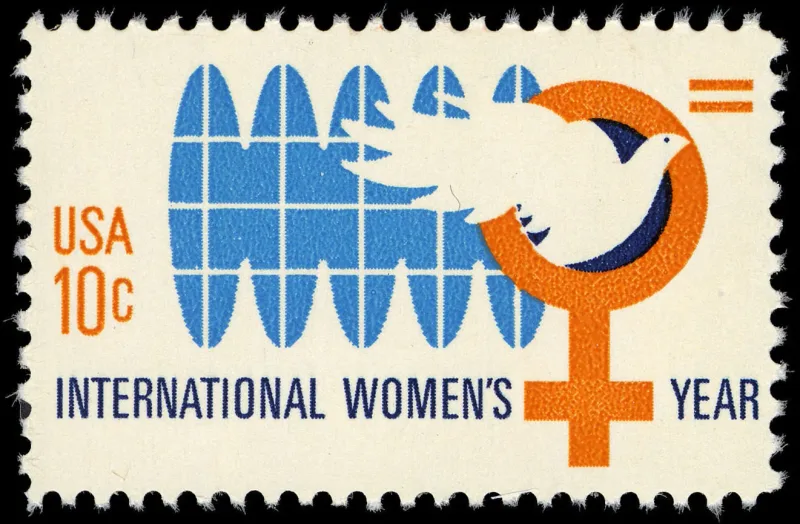 United States 1975 10c International Women's Year U.S stamp, photographed by a collector