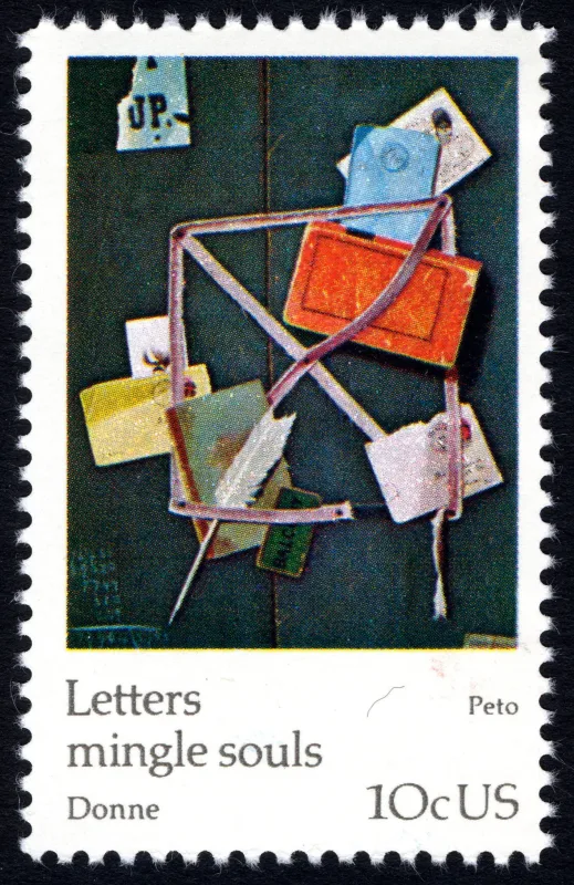 United States 1974 10c Universal Postal Union John Peto U.S stamp, photographed by a collector