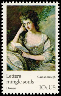 United States 1974 10c Universal Postal Union Thomas Gainsborough U.S stamp, photographed by a collector