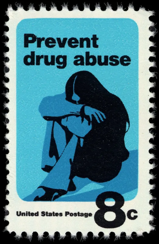 United States 1971 8c Prevent Drug Abuse U.S stamp, photographed by a collector