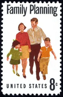United States 1972 8c Family Planning U.S stamp, photographed by a collector