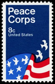 United States 1972 8c Peace Corps U.S stamp, photographed by a collector