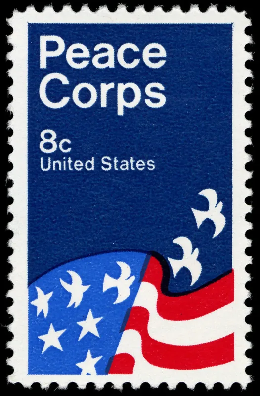 United States 1972 8c Peace Corps U.S stamp, photographed by a collector