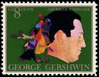 United States 1973 8c George Gershwin U.S stamp, photographed by a collector