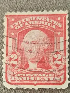 Another photo of the United States 1903 2c Washington stamp
