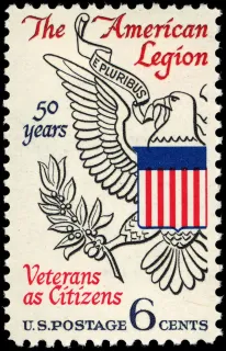 United States 1969 6c 50th Anniversary American Legion U.S stamp, photographed by a collector