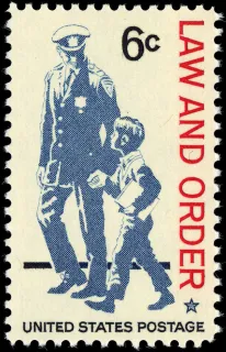 United States 1968 6c Law & Order U.S stamp, photographed by a collector