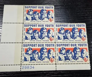 United States 1968 6c Support Our Youth Elks U.S stamp, photographed by a collector