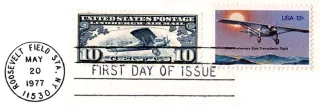 Another photo of the United States 1977 13c Lindbergh Flight U.S stamp