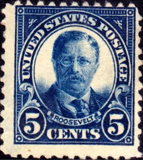 Another photo of the United States 1922 5c Theodore Roosevelt stamp