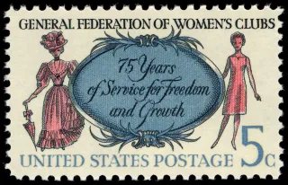 United States 1966 5c General Federation of Women's Club U.S stamp, photographed by a collector