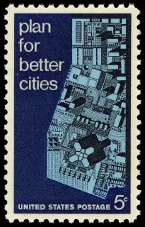 United States 1967 5c Urban Planning U.S stamp, photographed by a collector