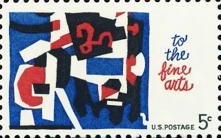 Another photo of the United States 1964 5c Fine Arts U.S stamp
