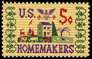 United States 1964 5c Homemakers U.S stamp, photographed by a collector