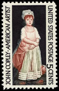 United States 1965 5c John Singleton Copley U.S stamp, photographed by a collector