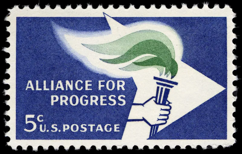 United States 1963 5c Alliance For Progress U.S stamp, photographed by a collector