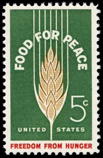 United States 1963 5c Food for Peace U.S stamp, photographed by a collector