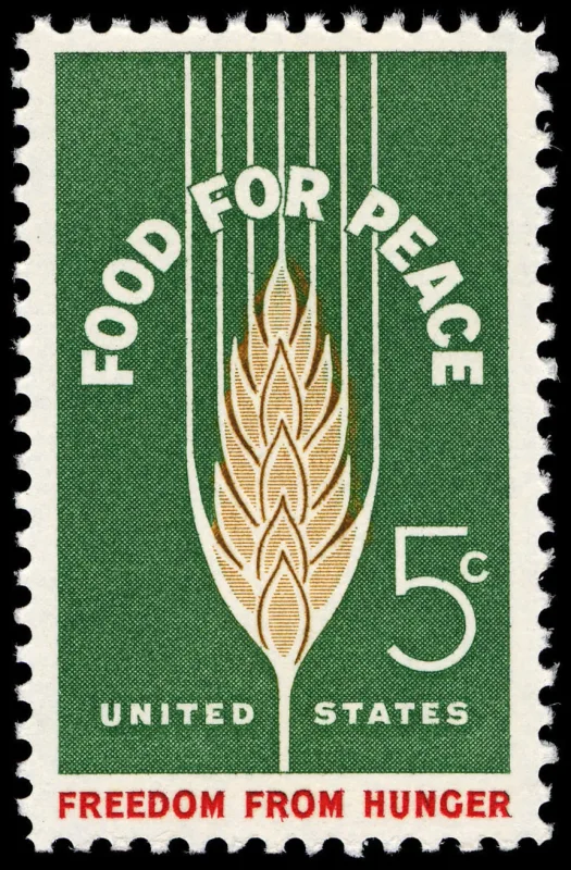 United States 1963 5c Food for Peace U.S stamp, photographed by a collector