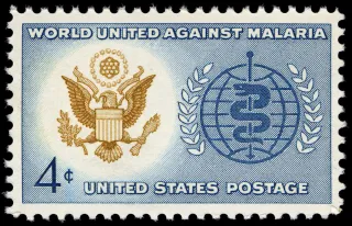 United States 1962 4c Malaria Eradication U.S stamp, photographed by a collector