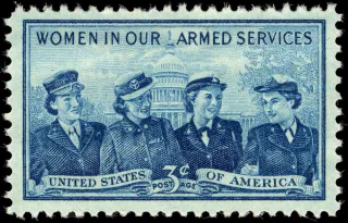 United States 1952 3c Women In Our Armed Forces U.S stamp, photographed by a collector
