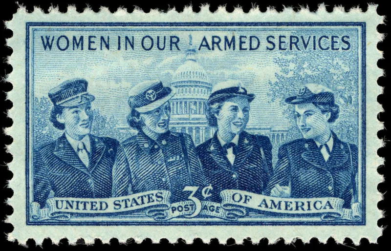 United States 1952 3c Women In Our Armed Forces U.S stamp, photographed by a collector
