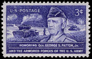 United States 1953 3c General Patton U.S stamp, photographed by a collector
