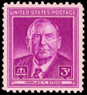 United States 1948 3c Harlan F. Stone U.S stamp, photographed by a collector