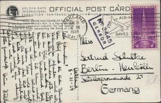 United States 1939 3c Golden Gate International Exposition U.S stamp, photographed by a collector
