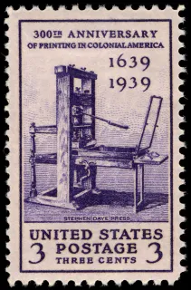 United States 1939 3c Printing Tercentenary U.S stamp, photographed by a collector