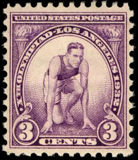 Another photo of the United States 1932 3c Xth Olympiad Los Angeles Runner U.S stamp