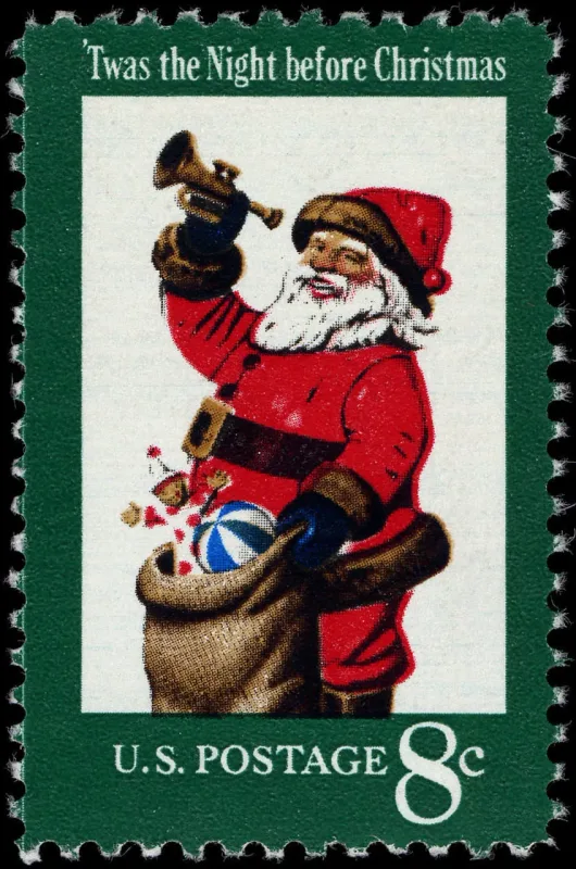 United States 1972 8c Christmas U.S stamp, photographed by a collector