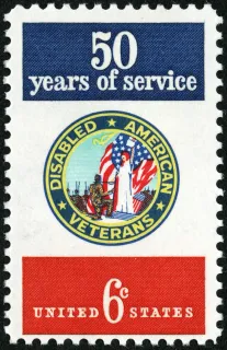 United States 1970 6c Disabled American Veterans U.S stamp, photographed by a collector