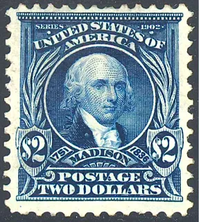 Another photo of the United States 1903 $2 James Madison Issue stamp