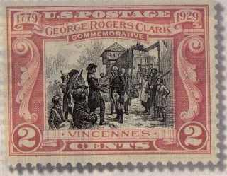 Another photo of the United States 1929 2c george rogers clark stamp
