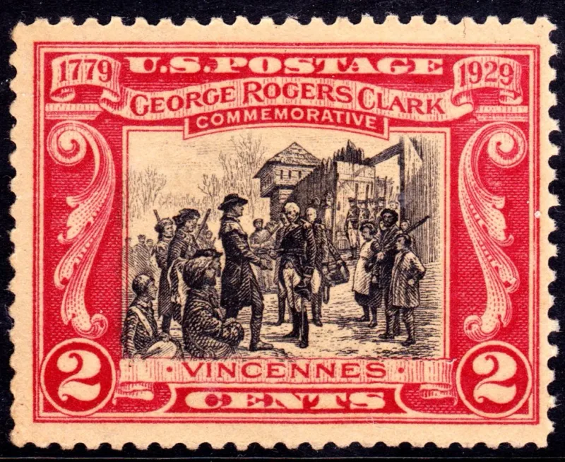 United States 1929 2c george rogers clark stamp, photographed by a collector