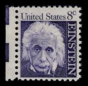 United States 1966 8c Einstein stamp, photographed by a collector