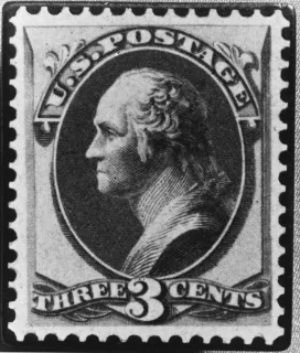 Another photo of the United States 1887 3 cents MET stamp