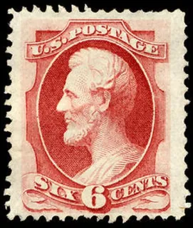 Another photo of the United States 1870 6c Lincoln NBN stamp