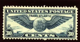 United States 1932 30 cents Trans Atlantic C stamp, photographed by a collector