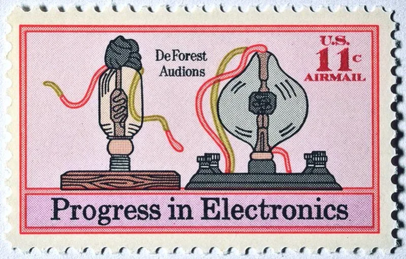 United States 1973 11 cents airmail stamp, photographed by a collector