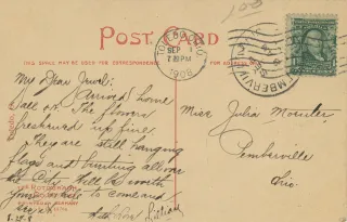 United States 1908 3c Washington stamp, photographed by a collector