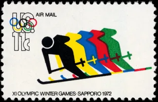 Another photo of the United States 1972 11 cents airmail stamp