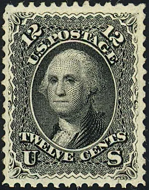United States 1861 12c Washington stamp, photographed by a collector